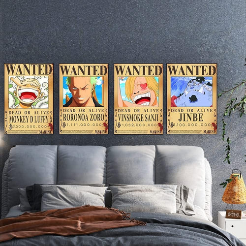 25PCS Anime [OP] Wanted Posters 30×21cm, New Bounty Edition, Straw Hat Pirates Crew Nika Luffy 3 Billion, Zoro, Sanji, [OP] Anime Gifts(Retro)